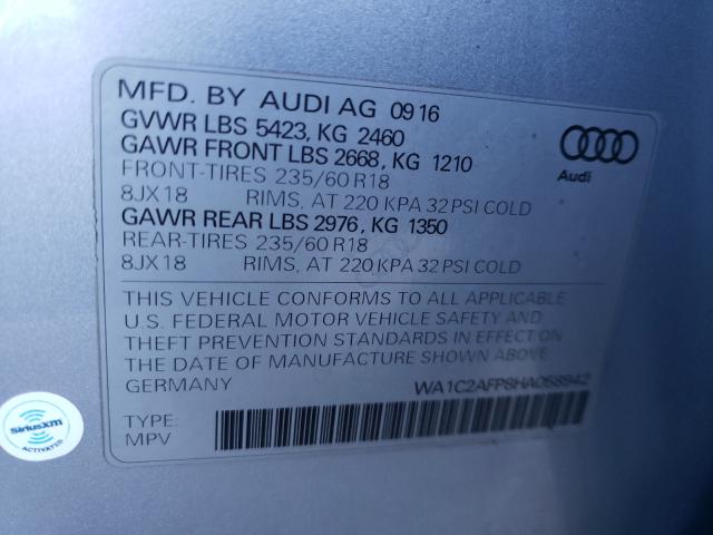 Photo 9 VIN: WA1C2AFP8HA058942 - AUDI Q5 PREMIUM 