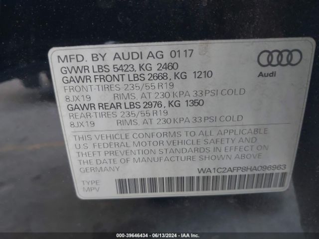 Photo 8 VIN: WA1C2AFP8HA096963 - AUDI Q5 