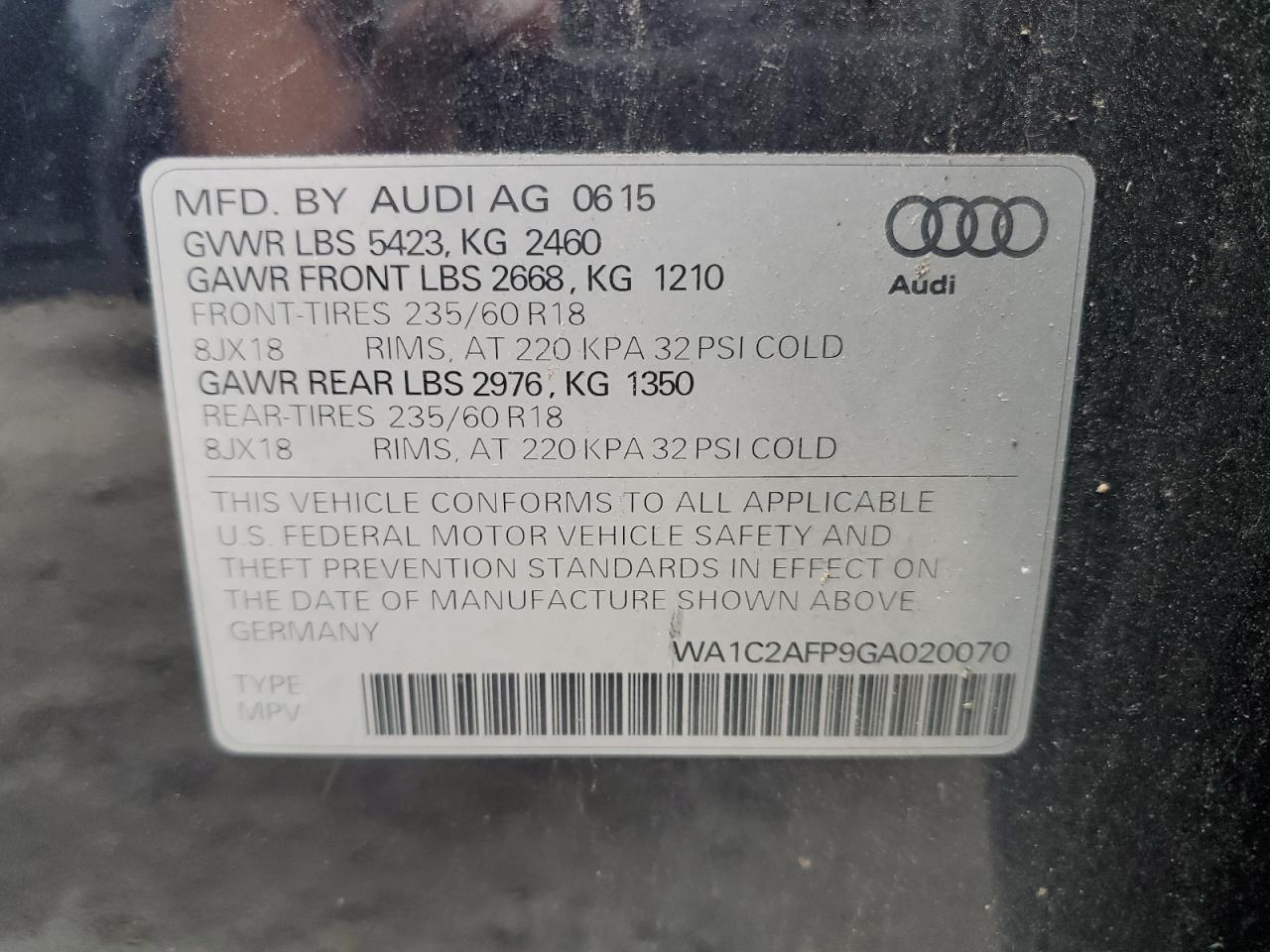 Photo 12 VIN: WA1C2AFP9GA020070 - AUDI Q5 