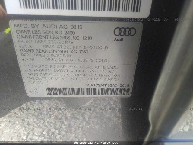 Photo 8 VIN: WA1C2AFP9GA042618 - AUDI Q5 