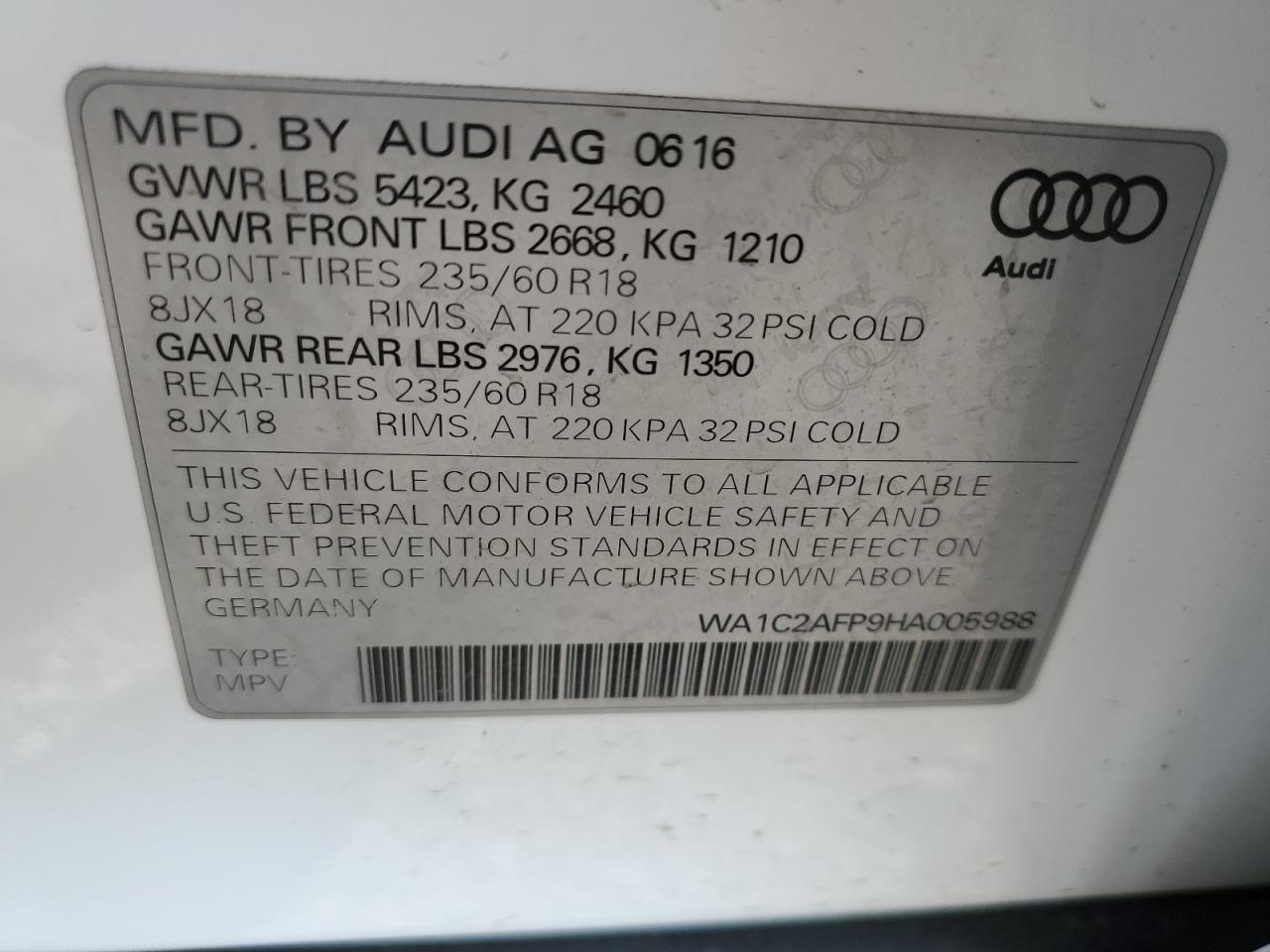 Photo 12 VIN: WA1C2AFP9HA005988 - AUDI Q5 