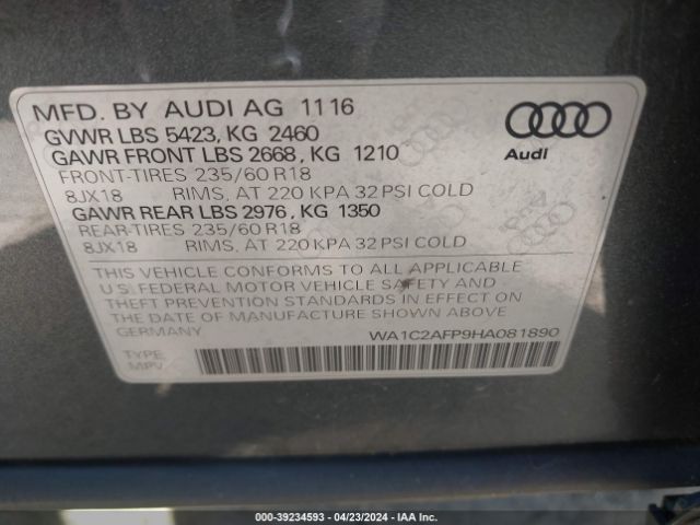 Photo 8 VIN: WA1C2AFP9HA081890 - AUDI Q5 