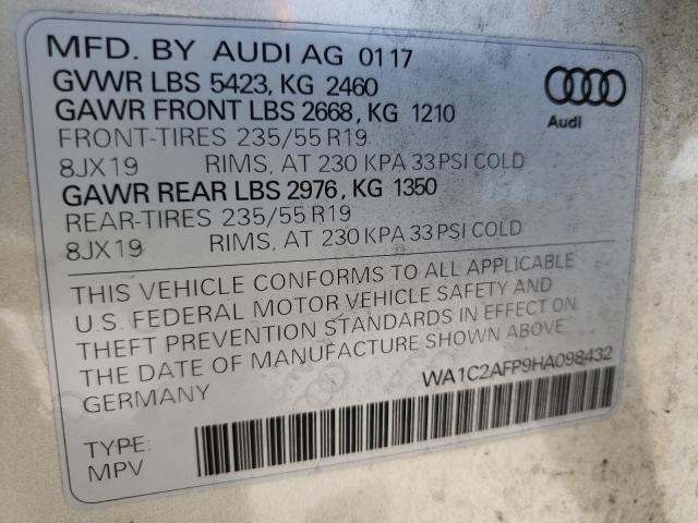 Photo 9 VIN: WA1C2AFP9HA098432 - AUDI Q5 PREMIUM 