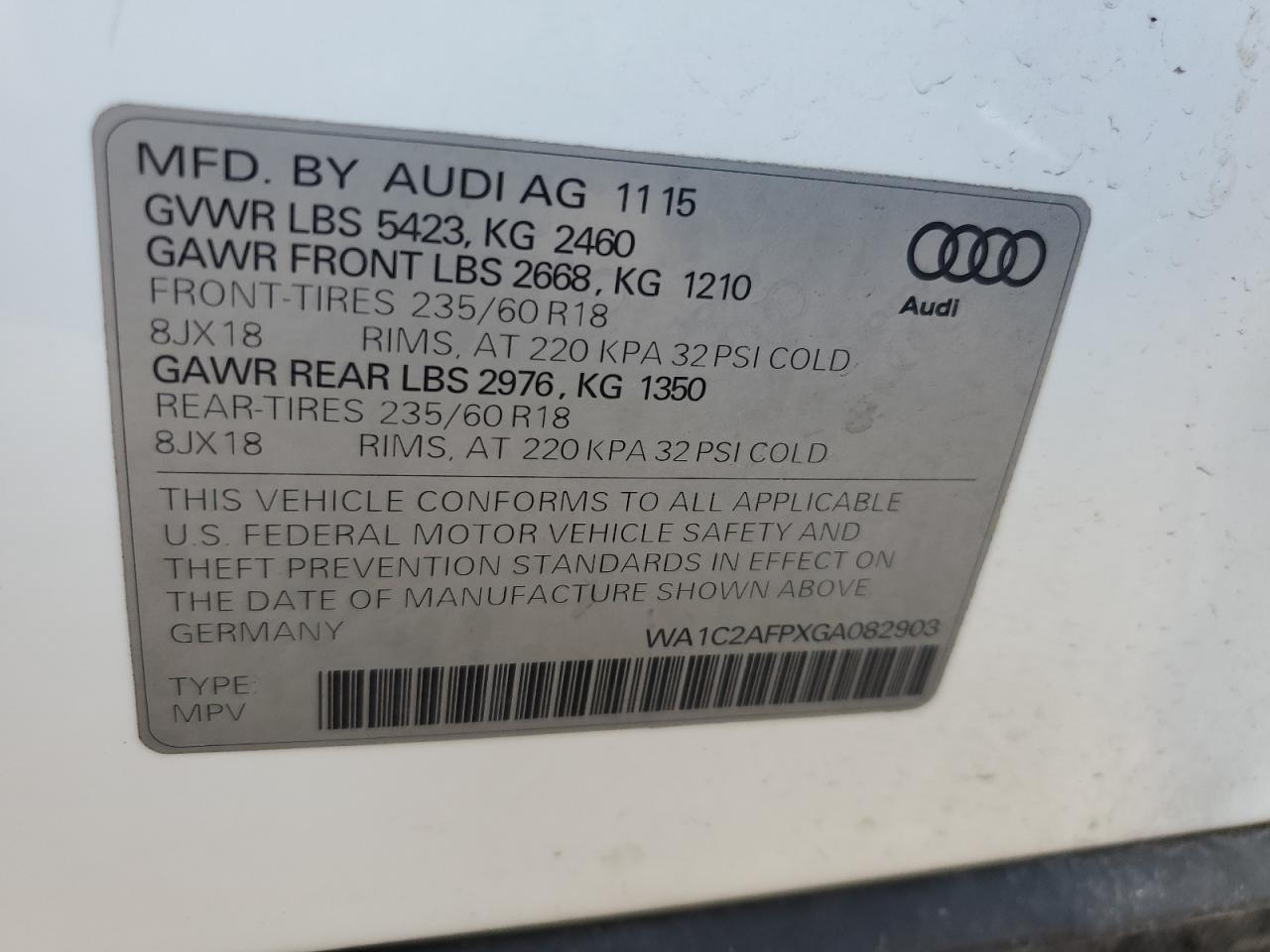 Photo 12 VIN: WA1C2AFPXGA082903 - AUDI Q5 