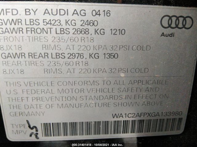 Photo 8 VIN: WA1C2AFPXGA133980 - AUDI Q5 