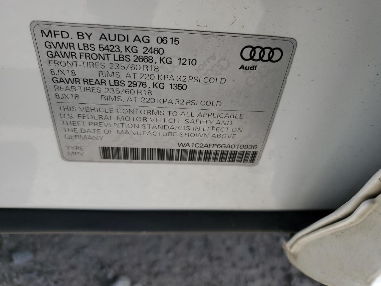 Photo 12 VIN: WA1C2AFPXGA140900 - AUDI Q5 