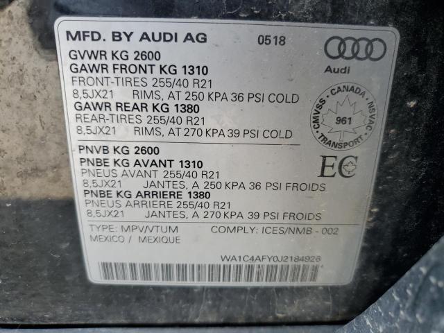 Photo 13 VIN: WA1C4AFY0J2184926 - AUDI SQ5 PRESTI 