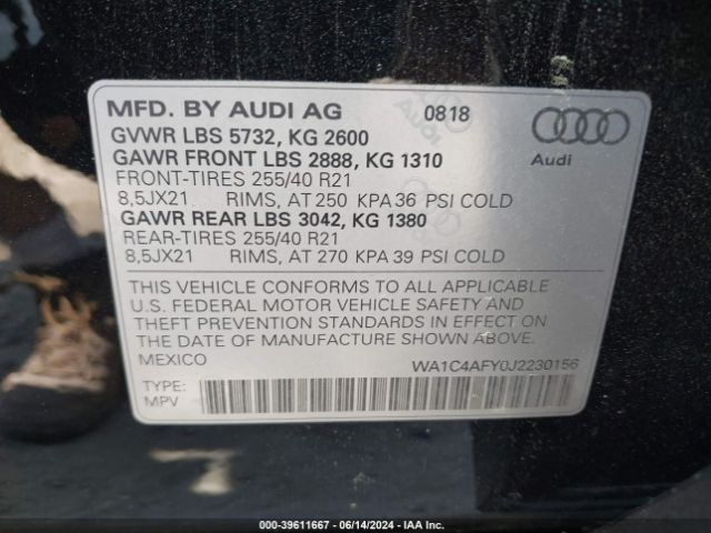 Photo 8 VIN: WA1C4AFY0J2230156 - AUDI SQ5 