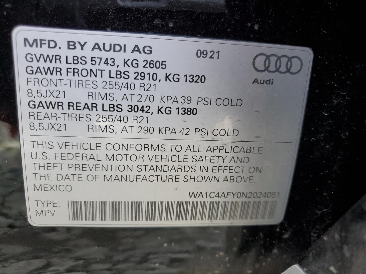 Photo 12 VIN: WA1C4AFY0N2024051 - AUDI SQ5 