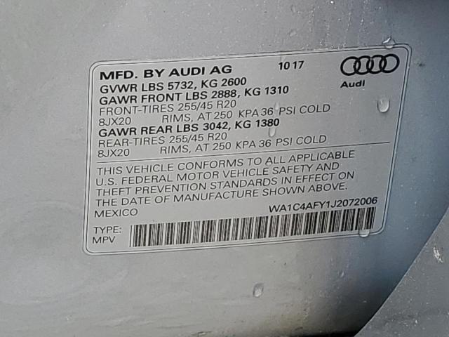 Photo 12 VIN: WA1C4AFY1J2072006 - AUDI SQ5 PRESTI 