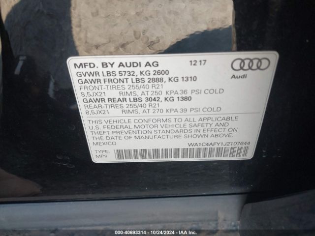 Photo 8 VIN: WA1C4AFY1J2107644 - AUDI SQ5 