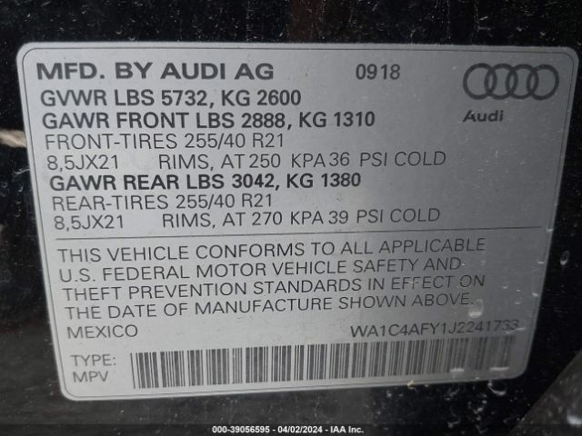 Photo 8 VIN: WA1C4AFY1J2241733 - AUDI SQ5 