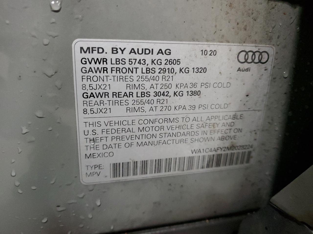 Photo 11 VIN: WA1C4AFY2M2023224 - AUDI SQ5 