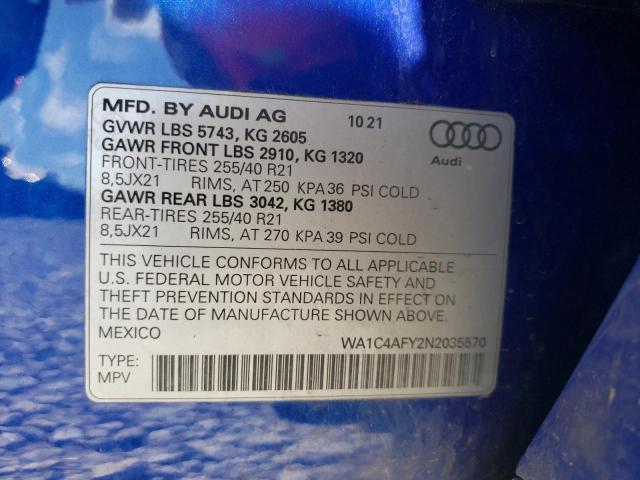 Photo 9 VIN: WA1C4AFY2N2035570 - AUDI SQ5 PRESTI 