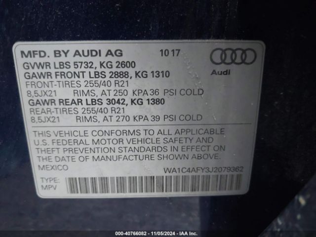 Photo 8 VIN: WA1C4AFY3J2079362 - AUDI SQ5 