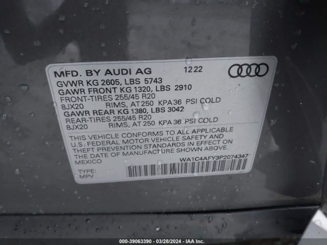 Photo 8 VIN: WA1C4AFY3P2074347 - AUDI SQ5 