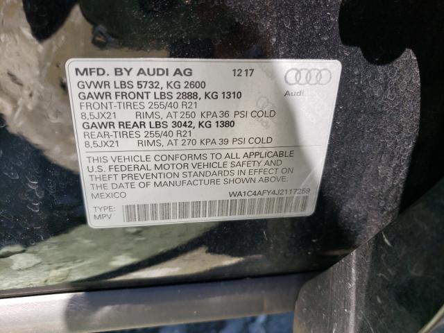 Photo 9 VIN: WA1C4AFY4J2117259 - AUDI SQ5 PRESTI 