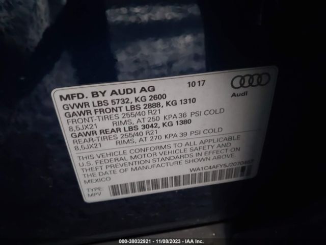 Photo 8 VIN: WA1C4AFY5J2070467 - AUDI SQ5 