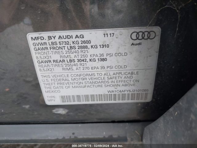 Photo 8 VIN: WA1C4AFY5J2101085 - AUDI SQ5 