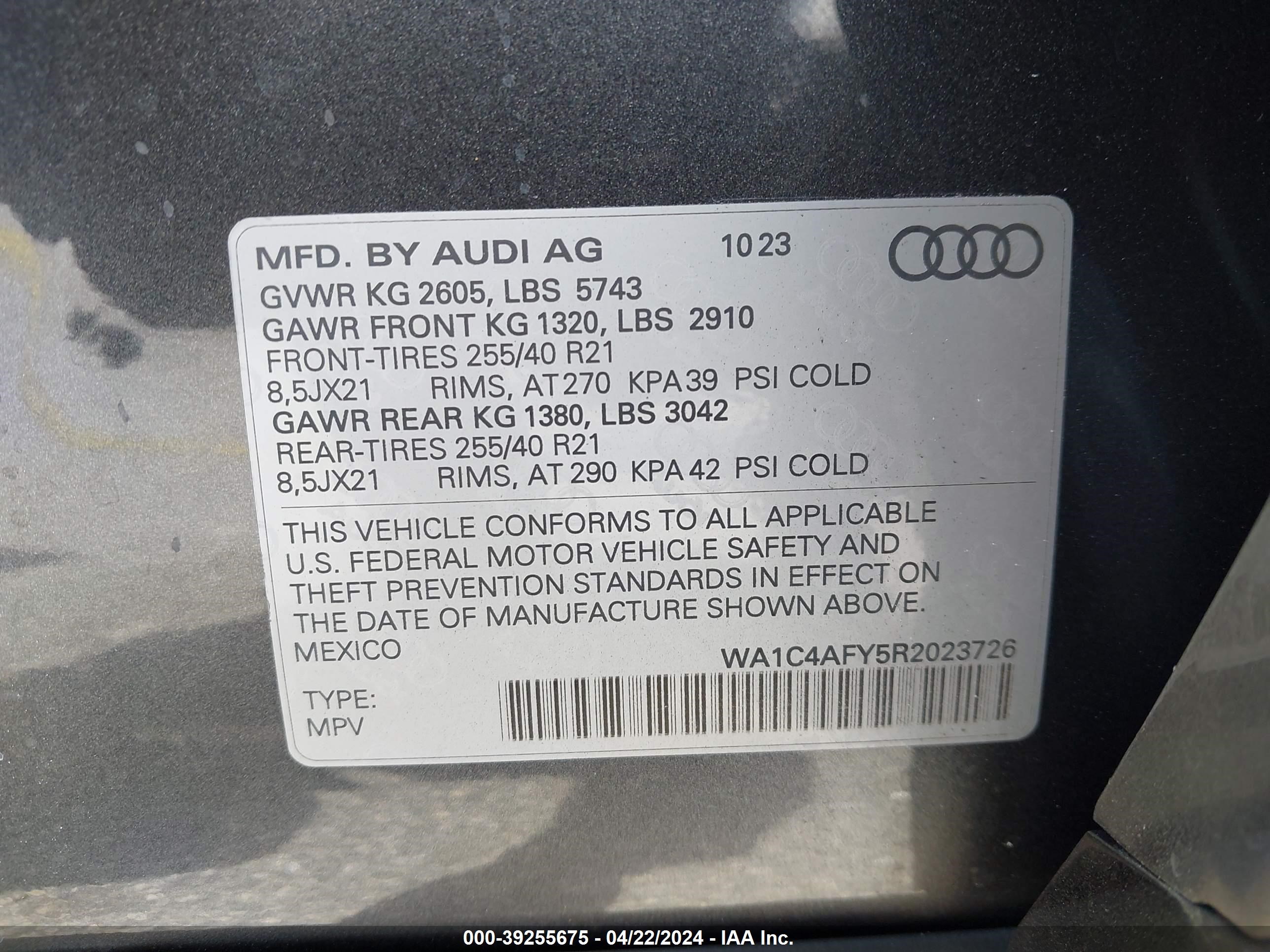 Photo 8 VIN: WA1C4AFY5R2023726 - AUDI SQ5 