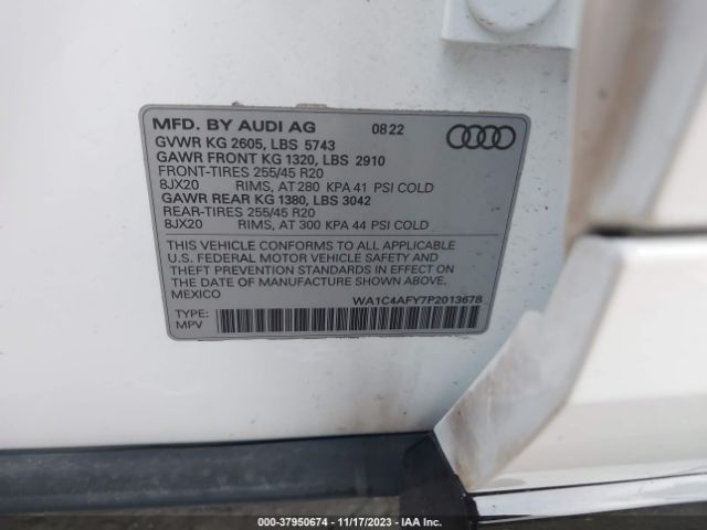 Photo 8 VIN: WA1C4AFY7P2013678 - AUDI SQ5 