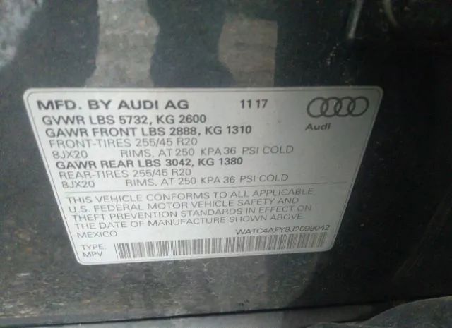 Photo 8 VIN: WA1C4AFY8J2099042 - AUDI SQ5 