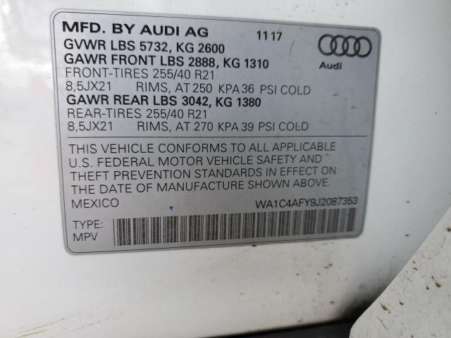 Photo 12 VIN: WA1C4AFY9J2087353 - AUDI SQ5 PRESTI 