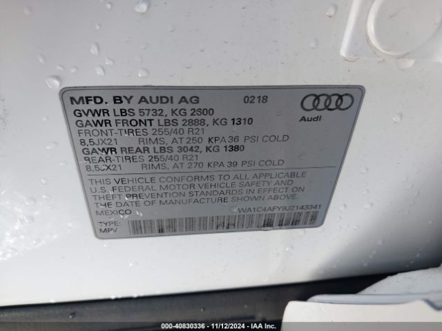 Photo 8 VIN: WA1C4AFY9J2143341 - AUDI SQ5 