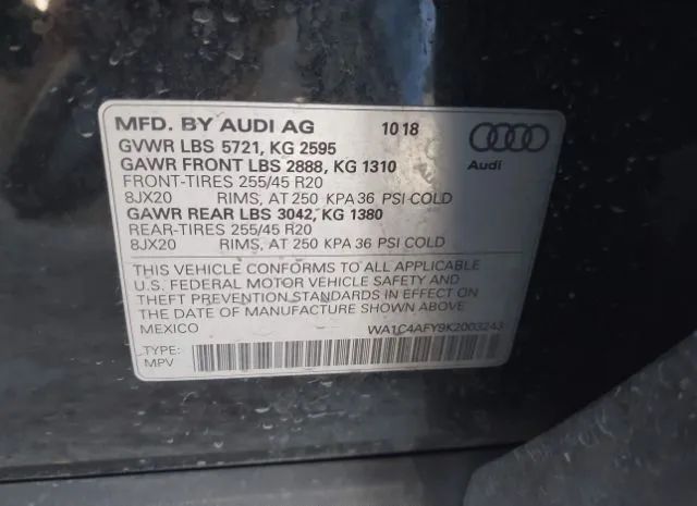 Photo 8 VIN: WA1C4AFY9K2003243 - AUDI SQ5 