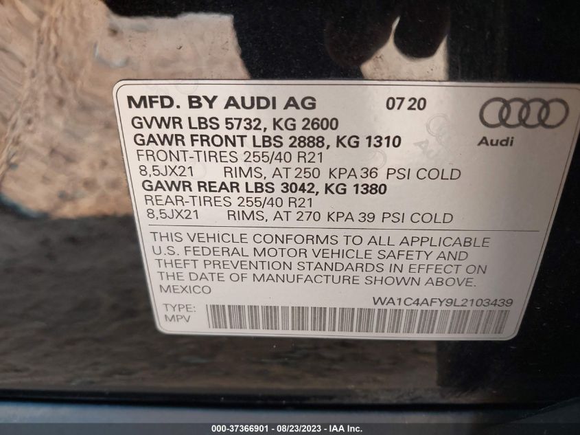 Photo 8 VIN: WA1C4AFY9L2103439 - AUDI SQ5 