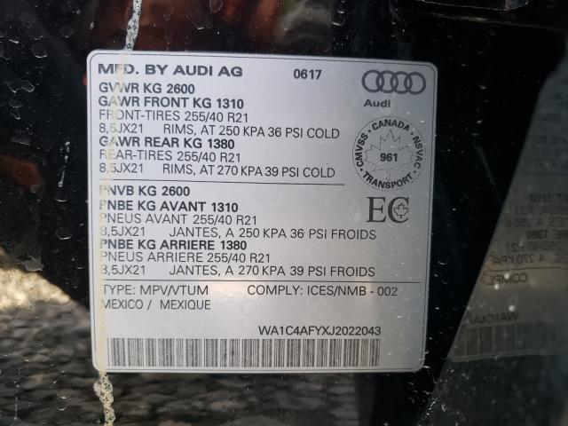 Photo 9 VIN: WA1C4AFYXJ2022043 - AUDI SQ5 PRESTI 