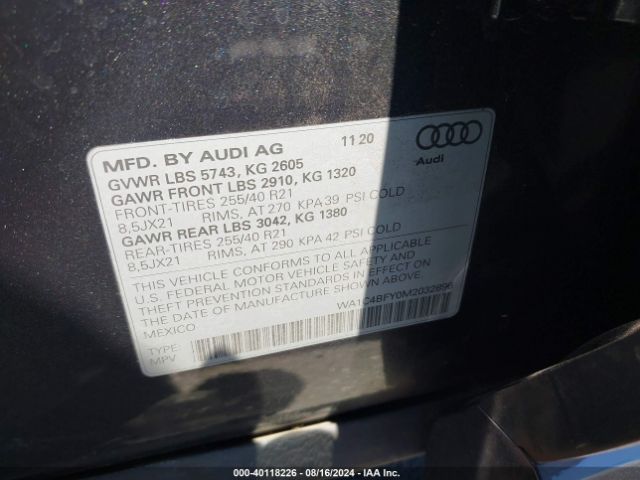 Photo 8 VIN: WA1C4BFY0M2032896 - AUDI SQ5 