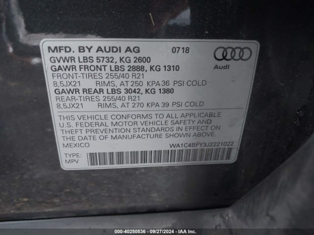 Photo 8 VIN: WA1C4BFY3J2221022 - AUDI SQ5 