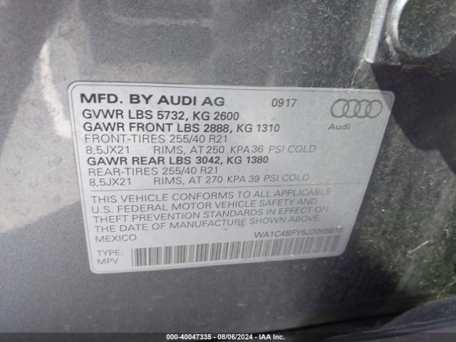 Photo 8 VIN: WA1C4BFY5J2055618 - AUDI SQ5 