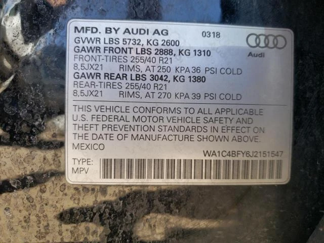 Photo 12 VIN: WA1C4BFY6J2151547 - AUDI SQ5 PRESTI 