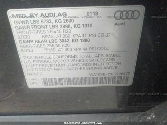 Photo 8 VIN: WA1C4BFYXJ2126473 - AUDI SQ5 