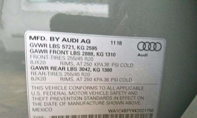 Photo 9 VIN: WA1C4BFYXK2021756 - AUDI SQ5 