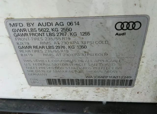 Photo 8 VIN: WA1C8AFP1FA012249 - AUDI Q5 