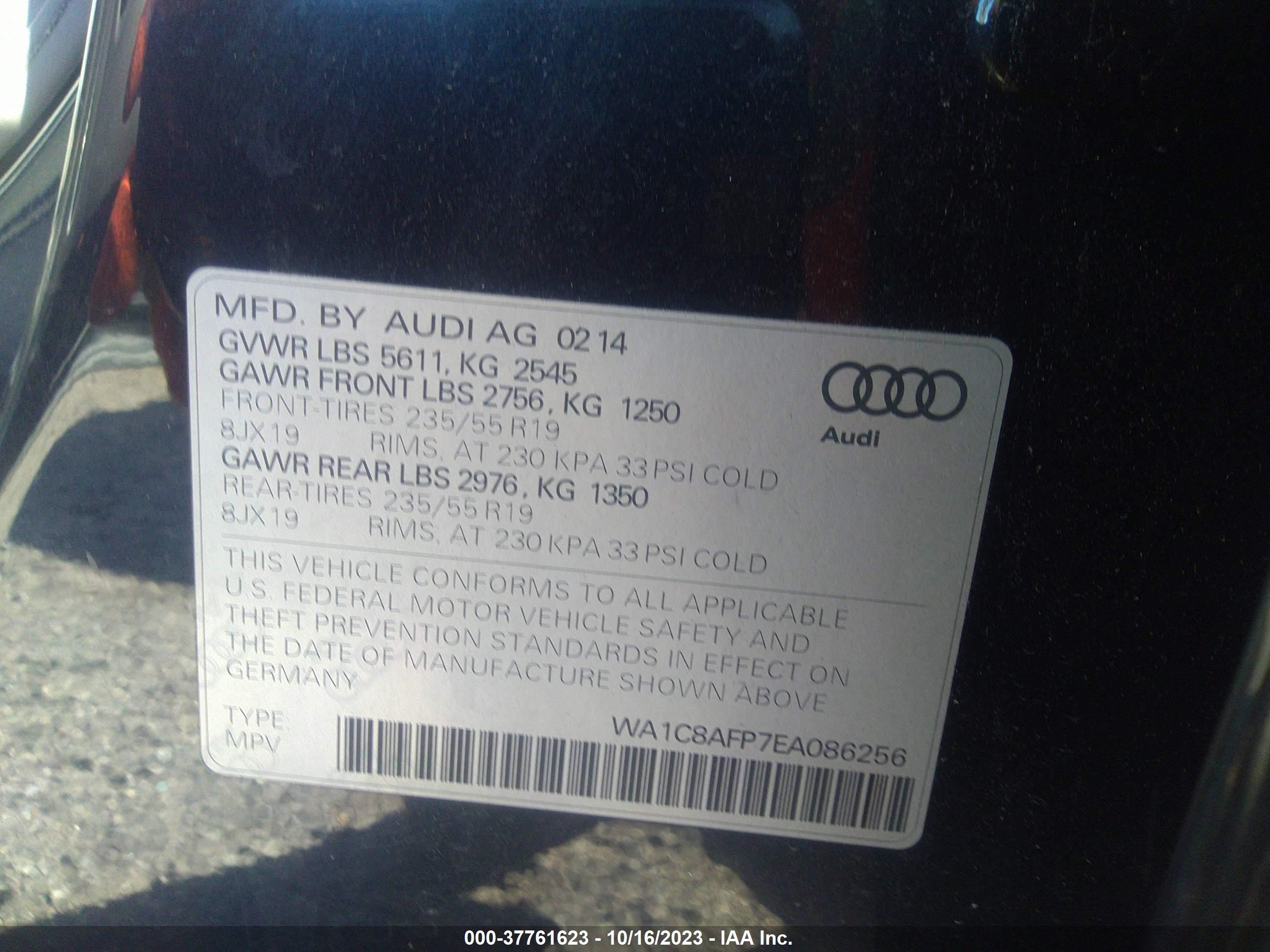 Photo 8 VIN: WA1C8AFP7EA086256 - AUDI Q5 