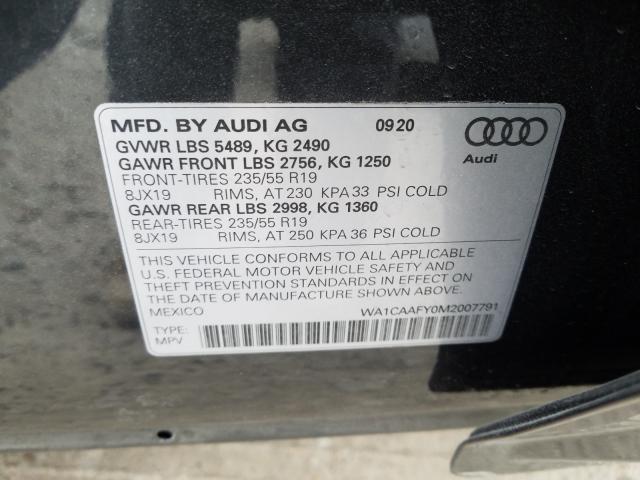 Photo 9 VIN: WA1CAAFY0M2007791 - AUDI Q5 PRESTIG 