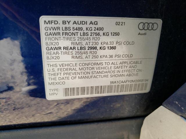 Photo 12 VIN: WA1CAAFY0M2059194 - AUDI Q5 