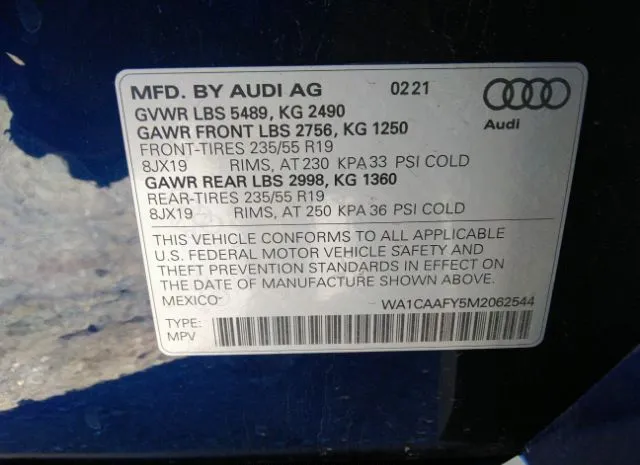 Photo 8 VIN: WA1CAAFY5M2062544 - AUDI Q5 