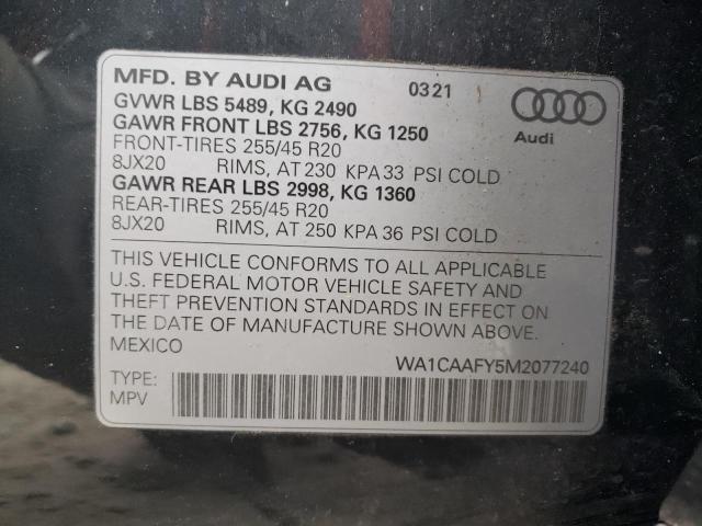 Photo 12 VIN: WA1CAAFY5M2077240 - AUDI Q5 PRESTIG 