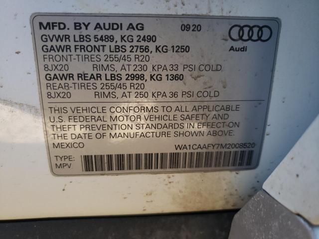 Photo 9 VIN: WA1CAAFY7M2008520 - AUDI Q5 PRESTIG 