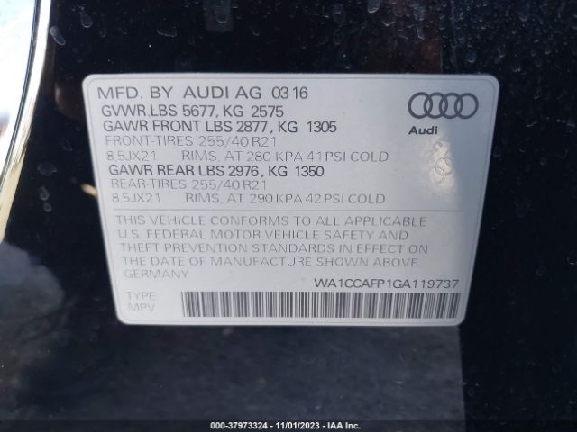 Photo 8 VIN: WA1CCAFP1GA119737 - AUDI SQ5 