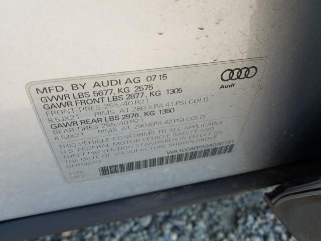 Photo 9 VIN: WA1CCAFP2GA030131 - AUDI SQ5 