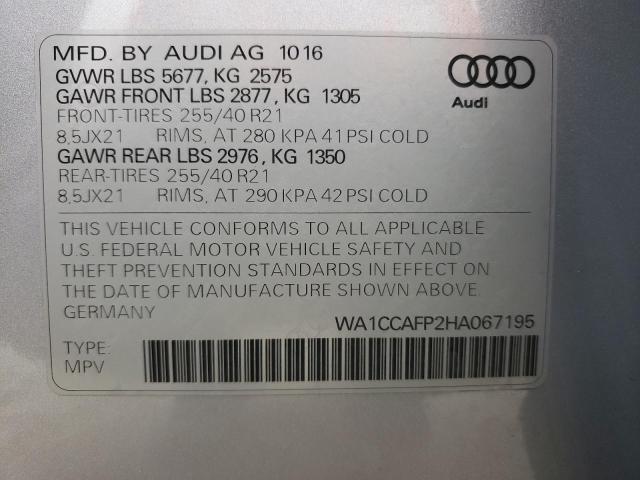 Photo 9 VIN: WA1CCAFP2HA067195 - AUDI SQ5 PREMIU 