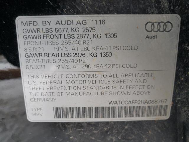 Photo 9 VIN: WA1CCAFP2HA088757 - AUDI SQ5 PREMIU 