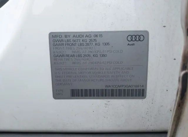 Photo 8 VIN: WA1CCAFP3GA018814 - AUDI SQ5 