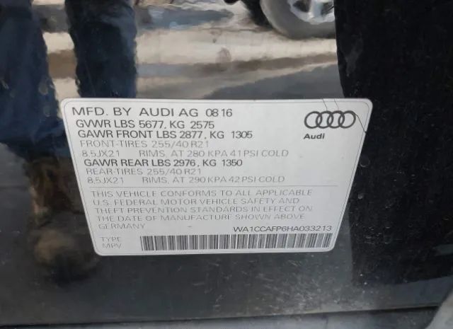 Photo 8 VIN: WA1CCAFP6HA033213 - AUDI SQ5 